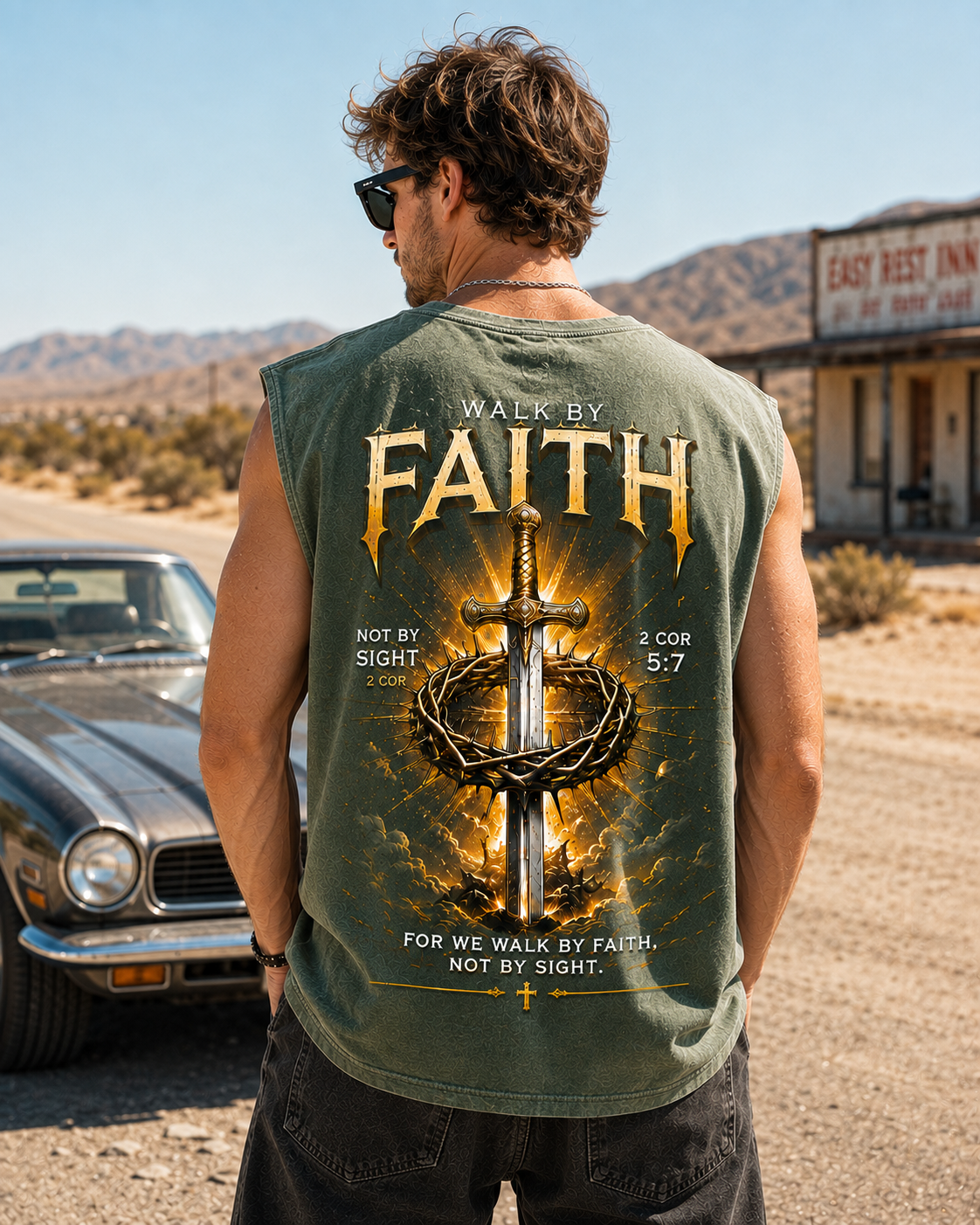 Walk By Faith – Vintage Cross Graphic Tank