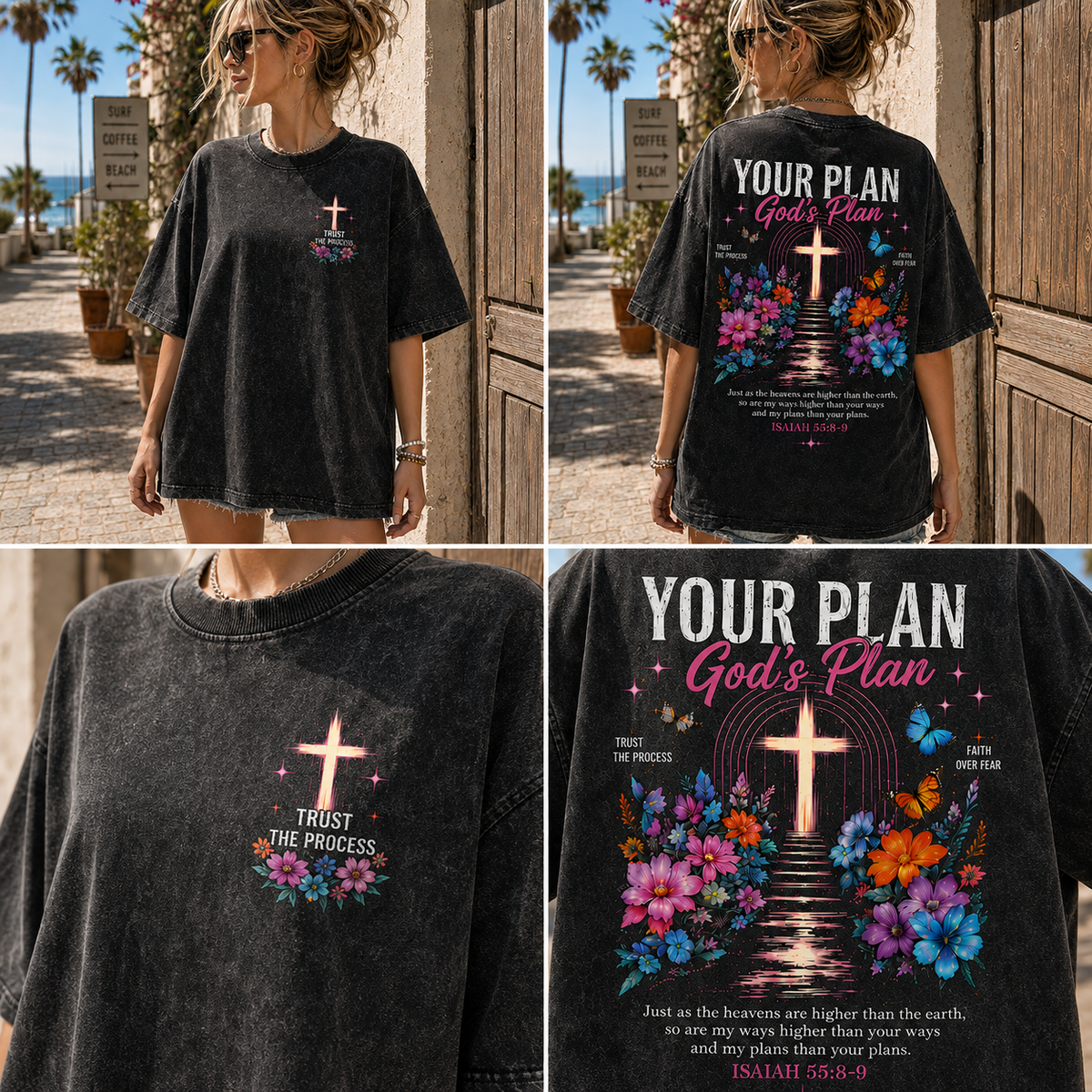 God’s Plan Vintage Graphic Tee – Faith & Cross