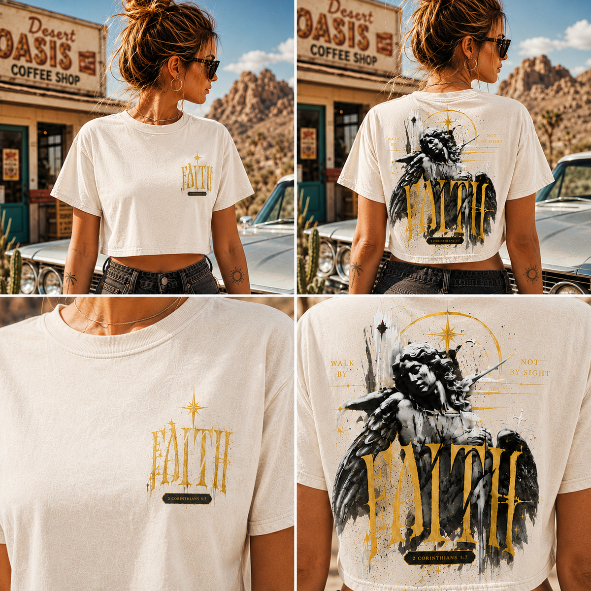 Faith Angel Crop Top – Vintage Faith Graphic Tee