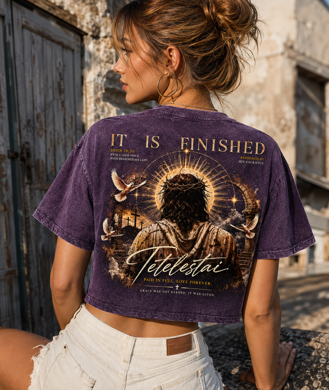 Tetelestai Faith Vintage Crop Top – It Is Finished