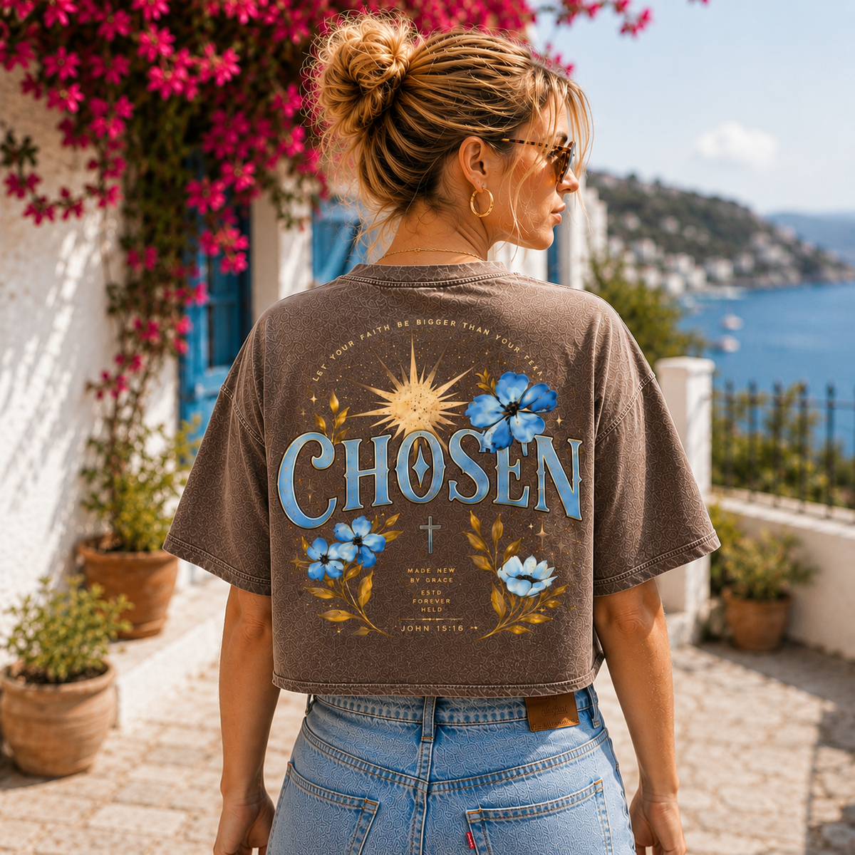 CHOSEN Faith Vintage Crop Top