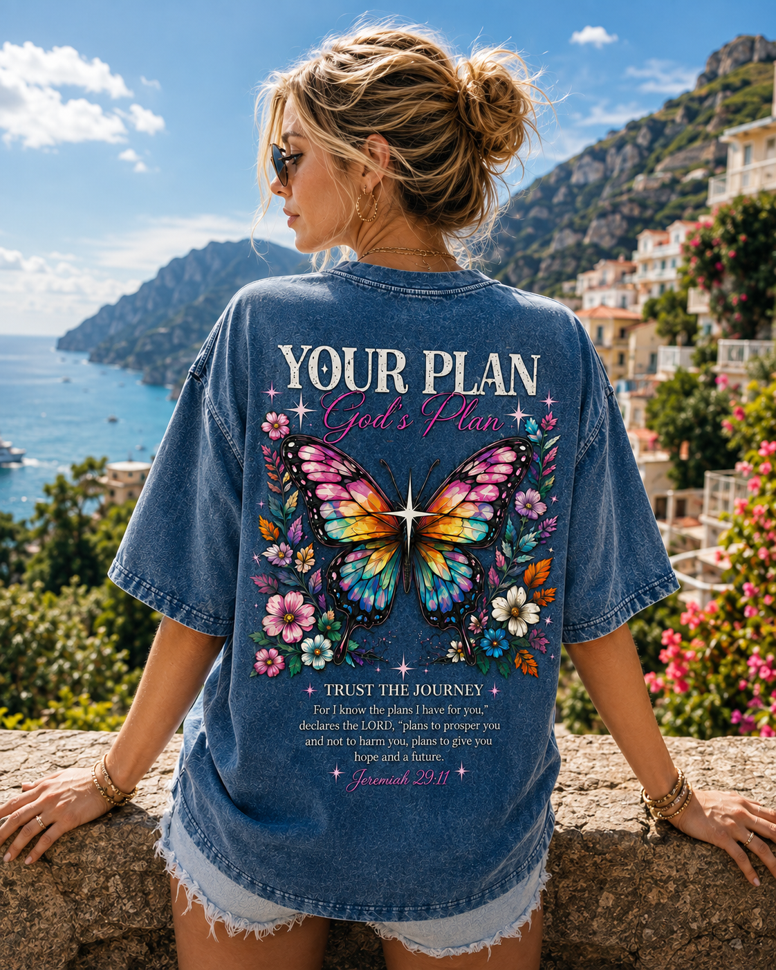 Your Plan, God’s Plan – Vintage Butterfly Christian Tee
