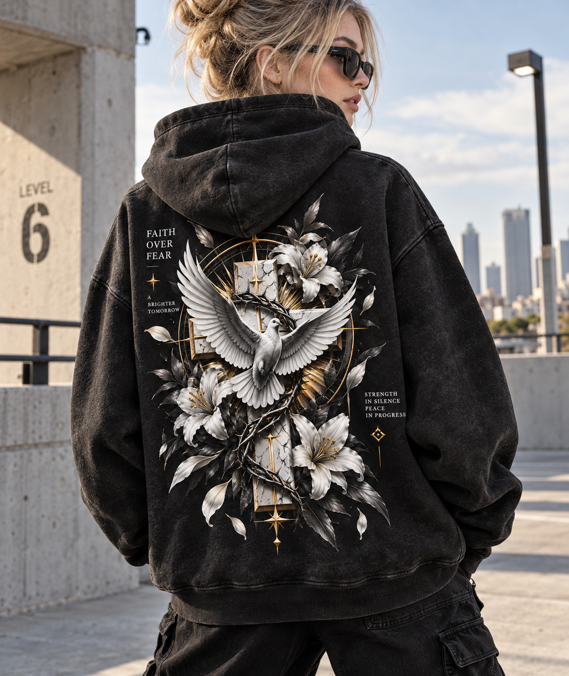 Faith Over Fear Vintage Washed Hoodie