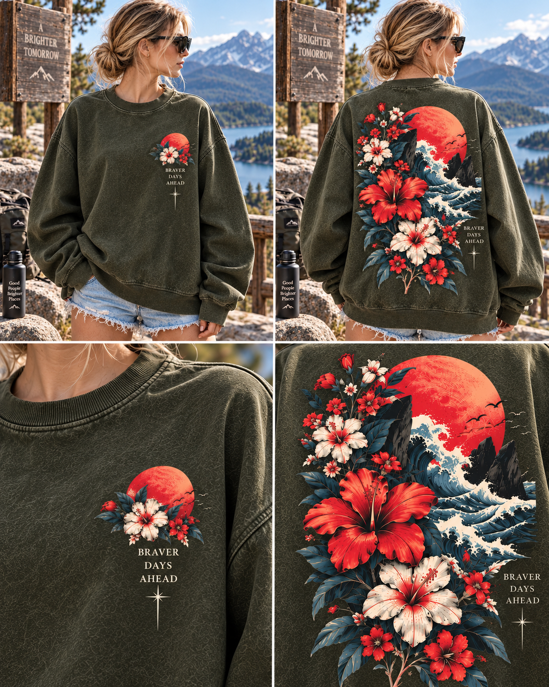 Braver Days Vintage Floral Sweatshirt