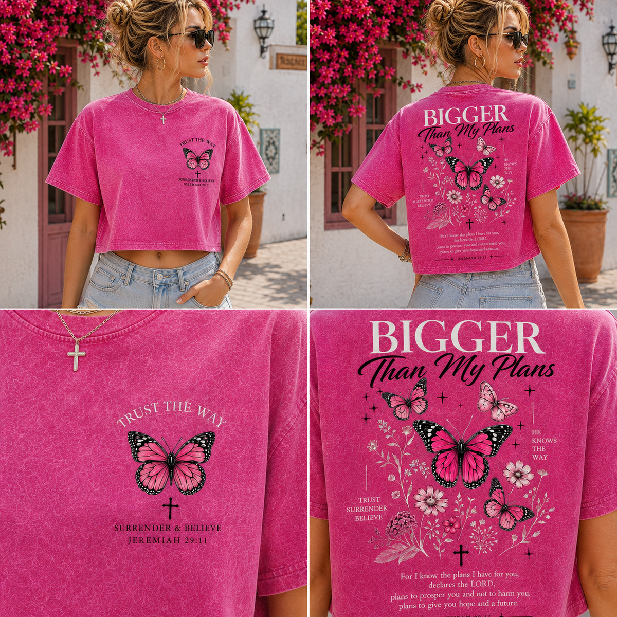 Bigger Than My Plans Butterfly Crop Top