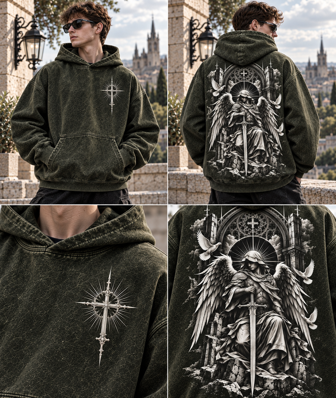 Gothic Guardian Oversized Hoodie