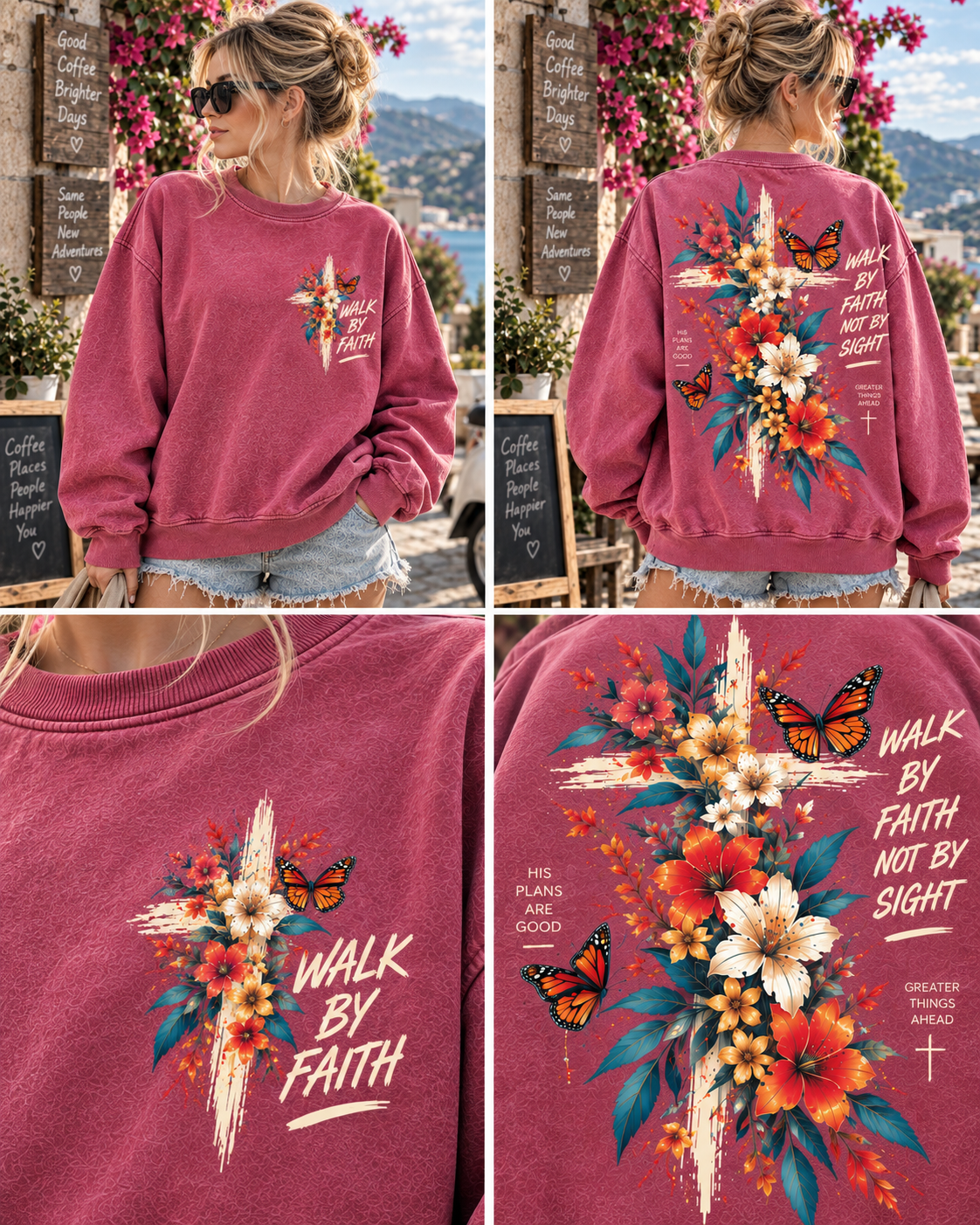 Walk by Faith Floral Sweatshirt