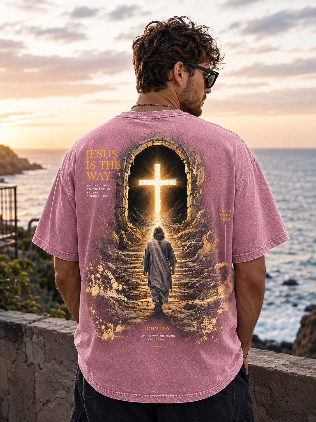 Jesus Is The Way – Vintage Washed Black Graphic Tee