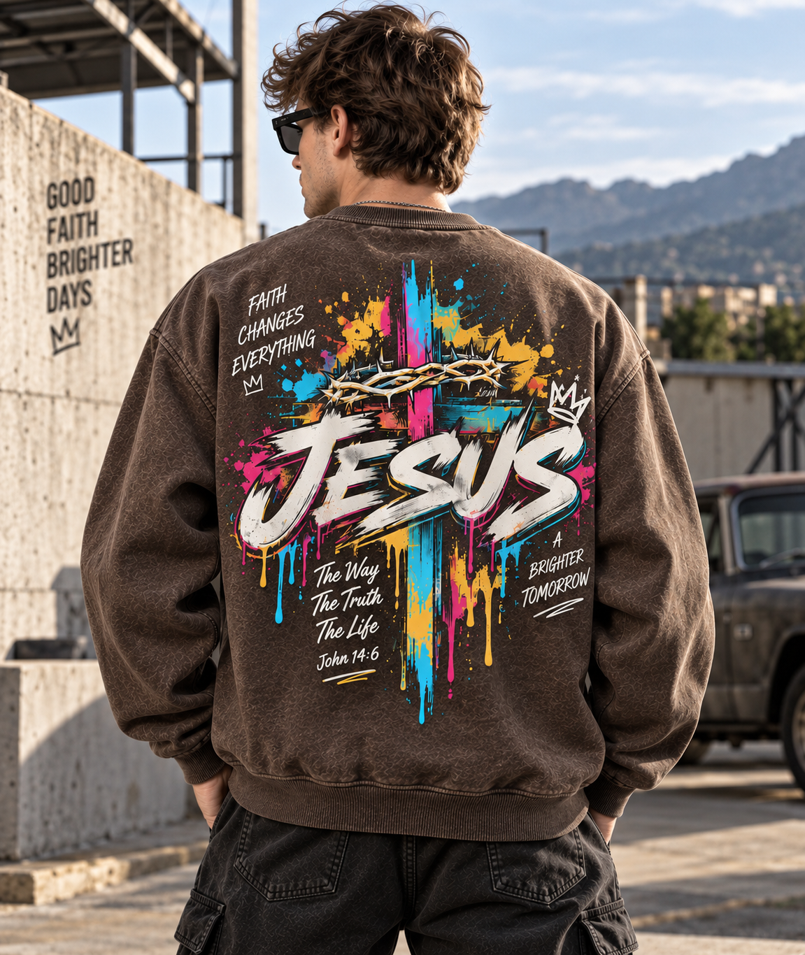 Jesus Faith Vintage Washed Sweatshirt