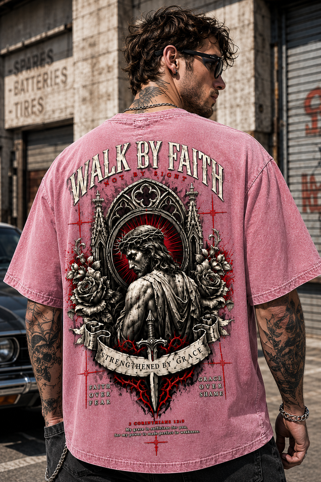 Walk By Faith Vintage Gothic T-Shirt