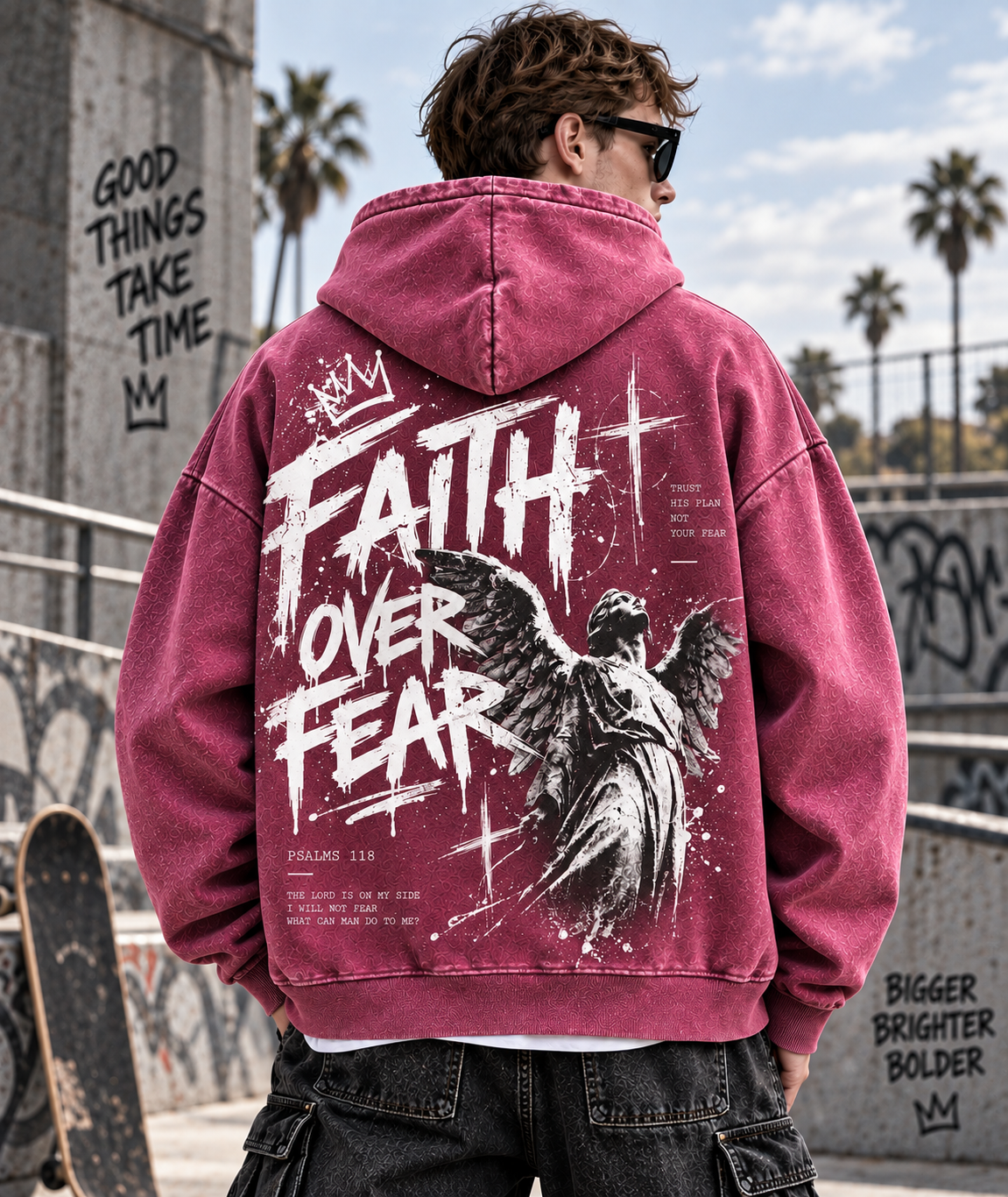 Faith Over Fear – Vintage Wash Hoodie