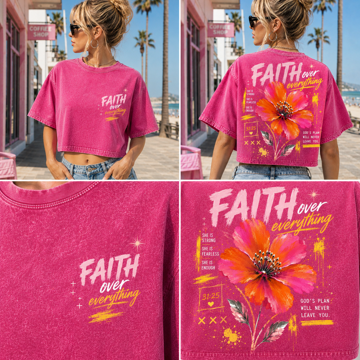 Faith Over Everything – Women’s Vintage Crop Tee