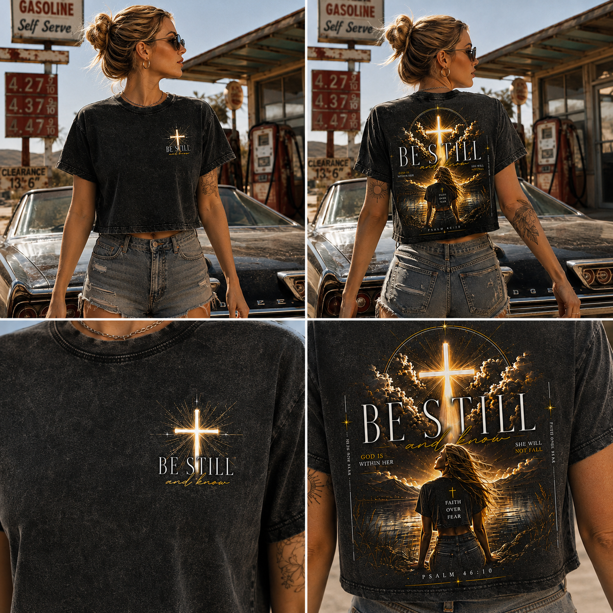 Be Still Vintage Faith Crop Tee