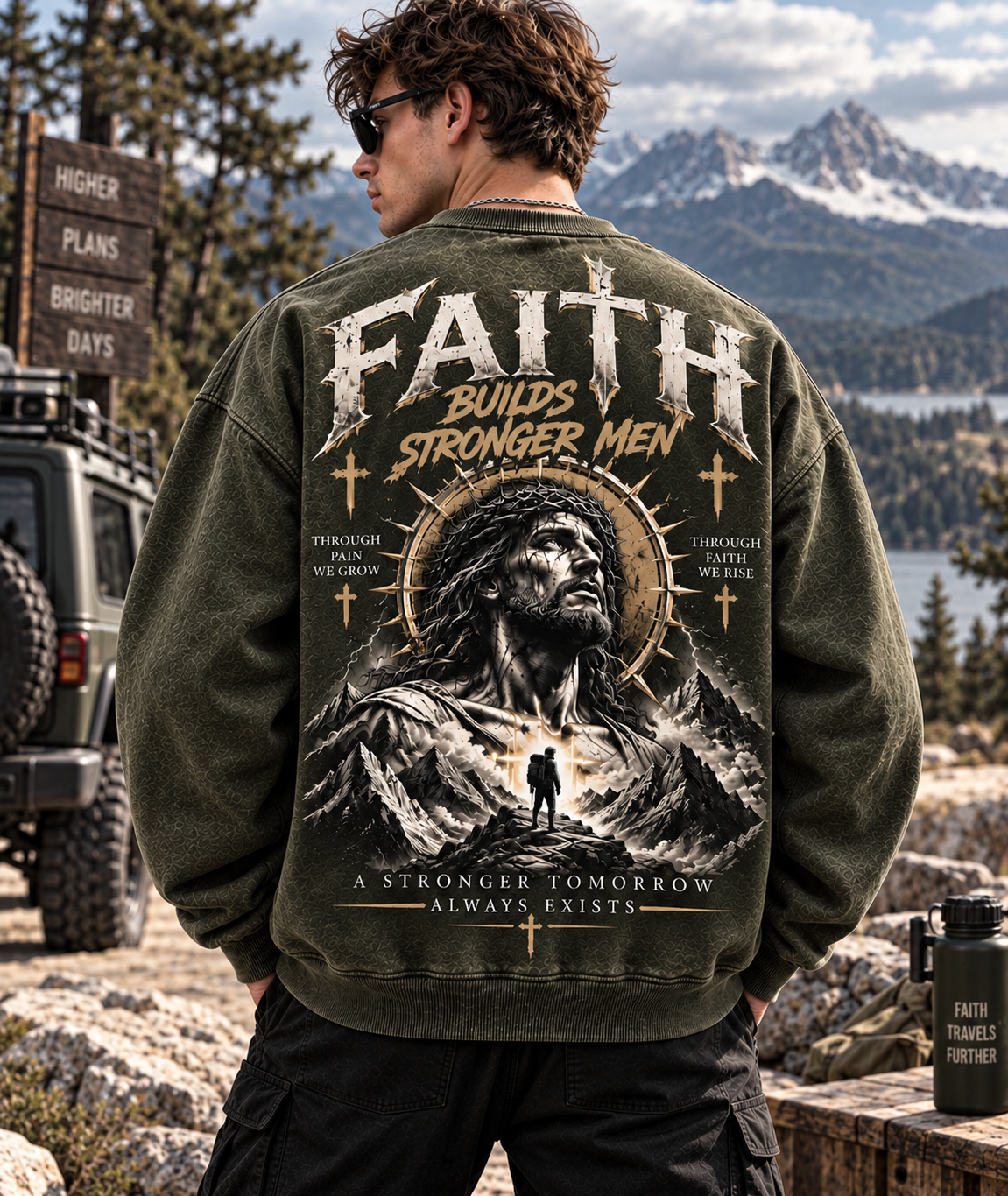 Faith Builds Stronger Men – Vintage Faith Sweatshirt