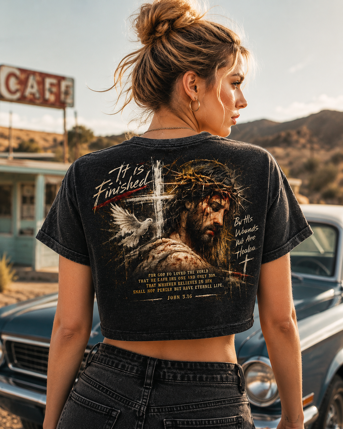 It Is Finished – Vintage Faith Crop Top