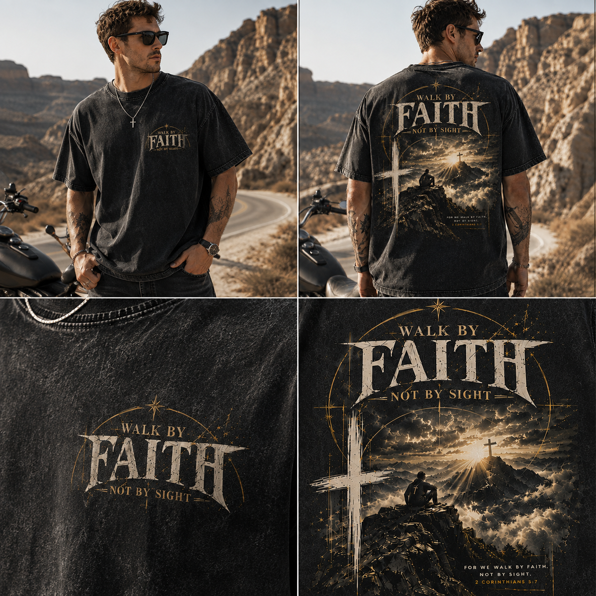 Walk By Faith Vintage Graphic T-Shirt