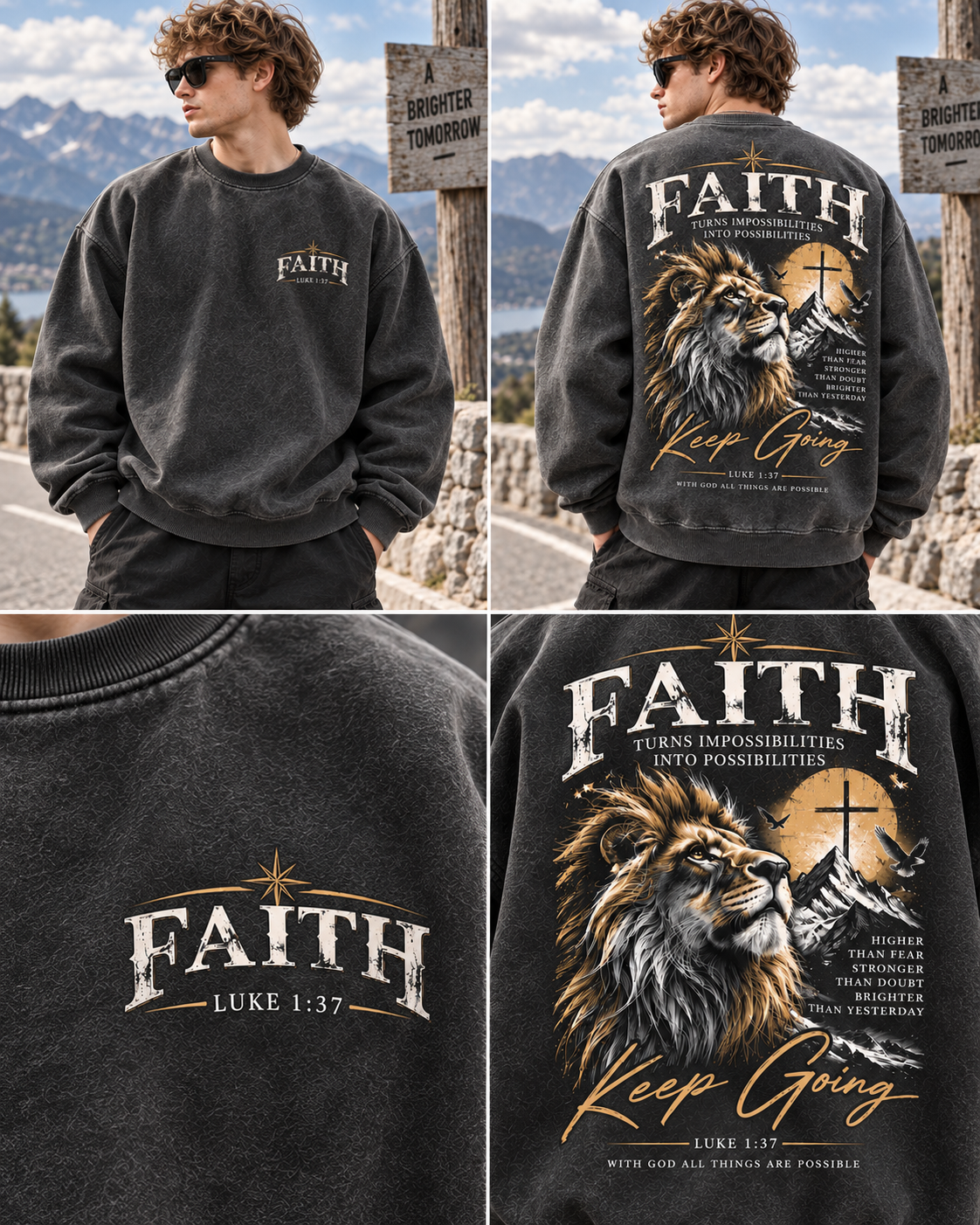 Faith Lion Vintage Sweatshirt