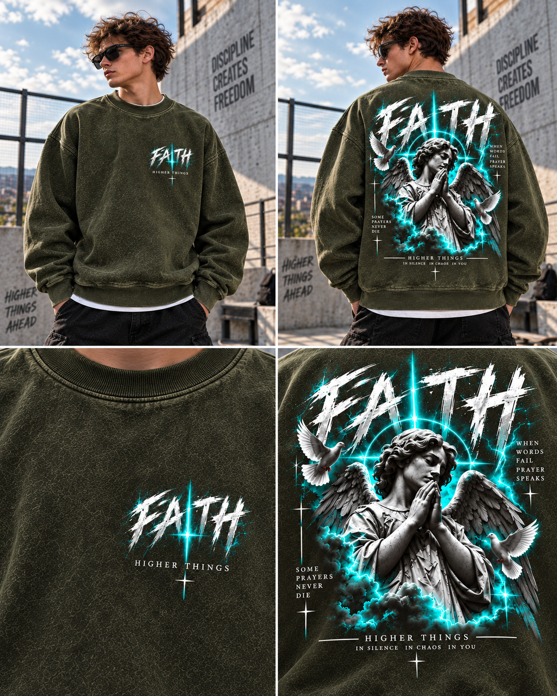 FAITH ANGEL – Higher Things Washed Sweatshirt