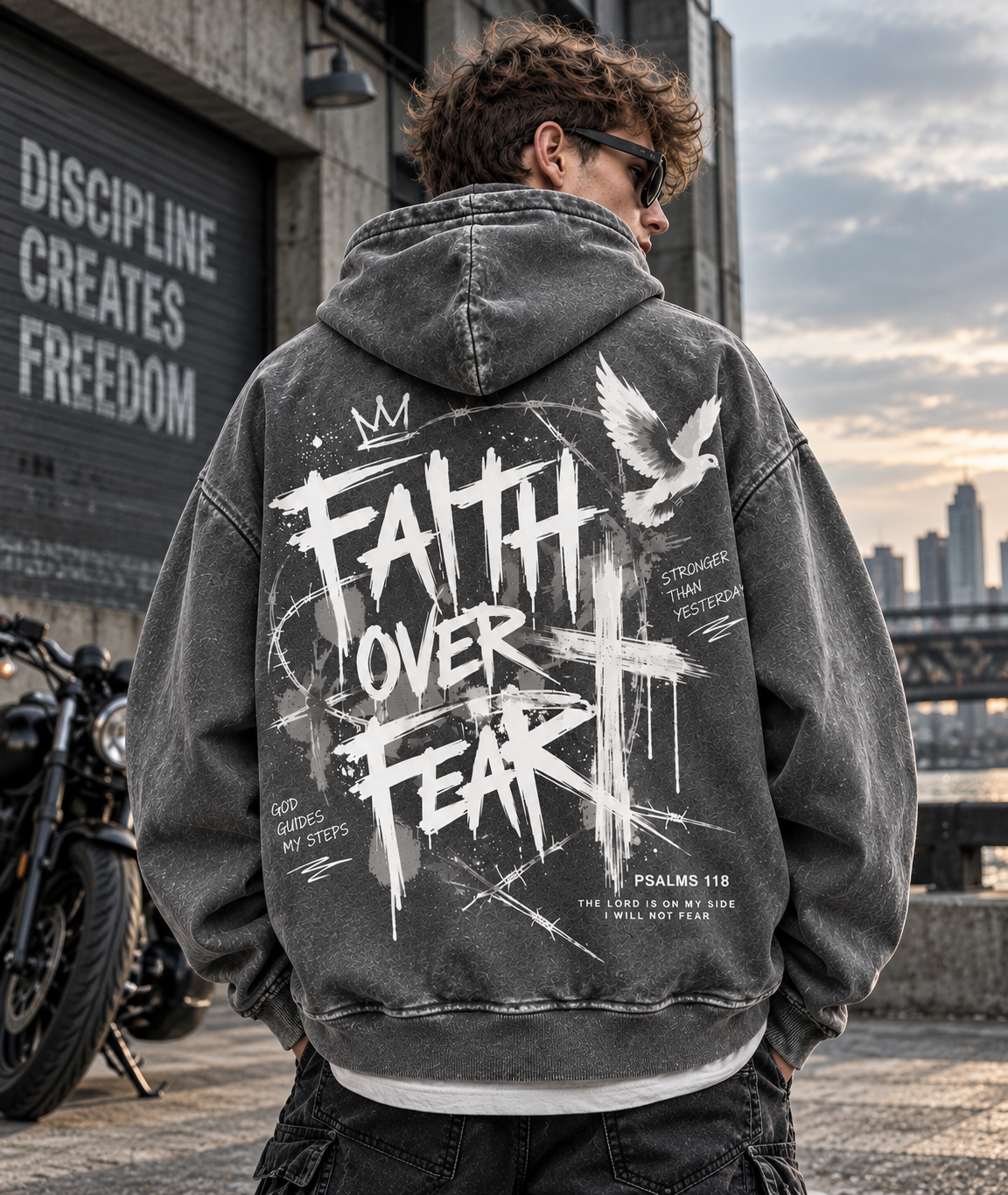 Faith Over Fear – Vintage Washed Hoodie