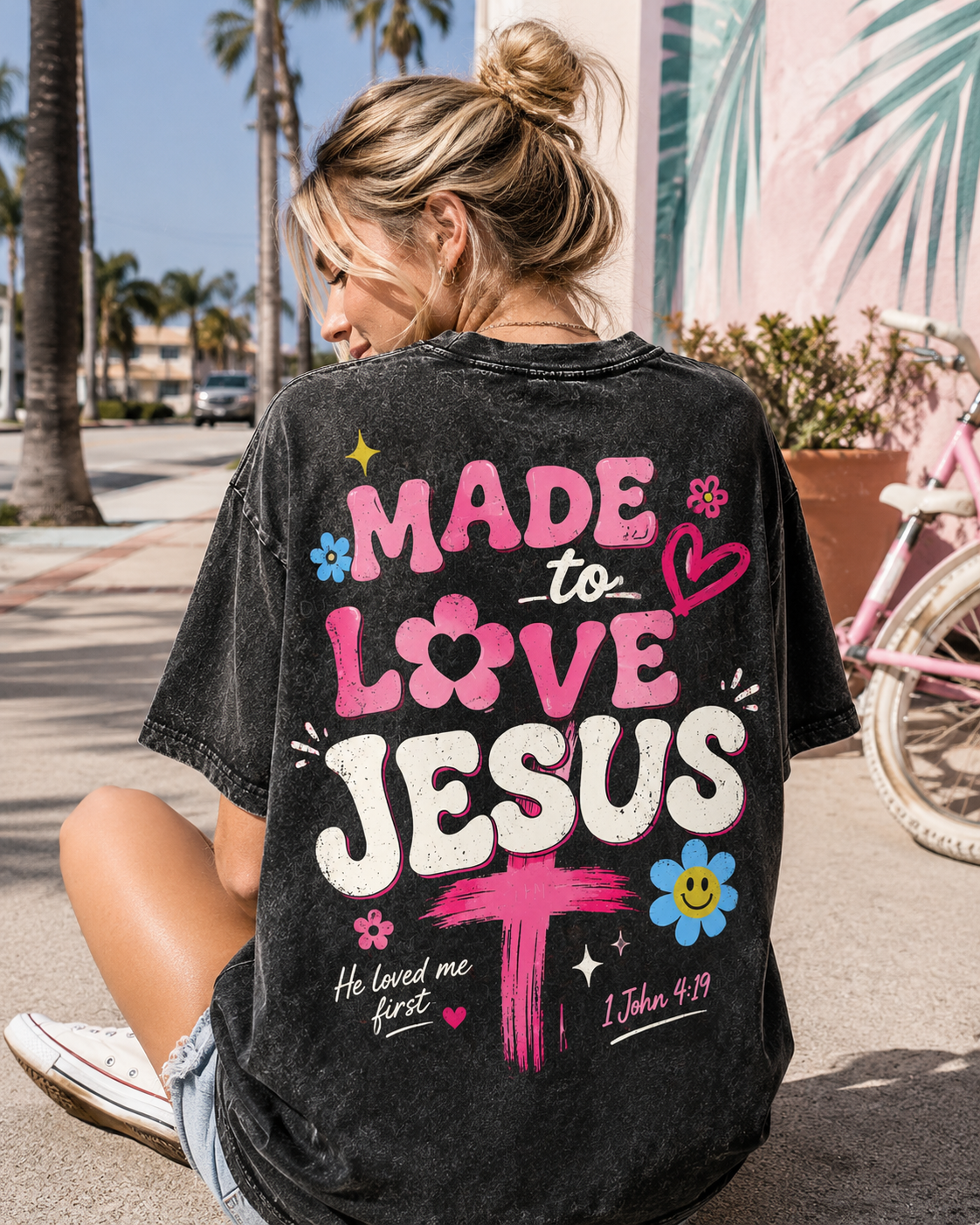 Made to Love Jesus – Vintage Washed Graphic T-Shirt