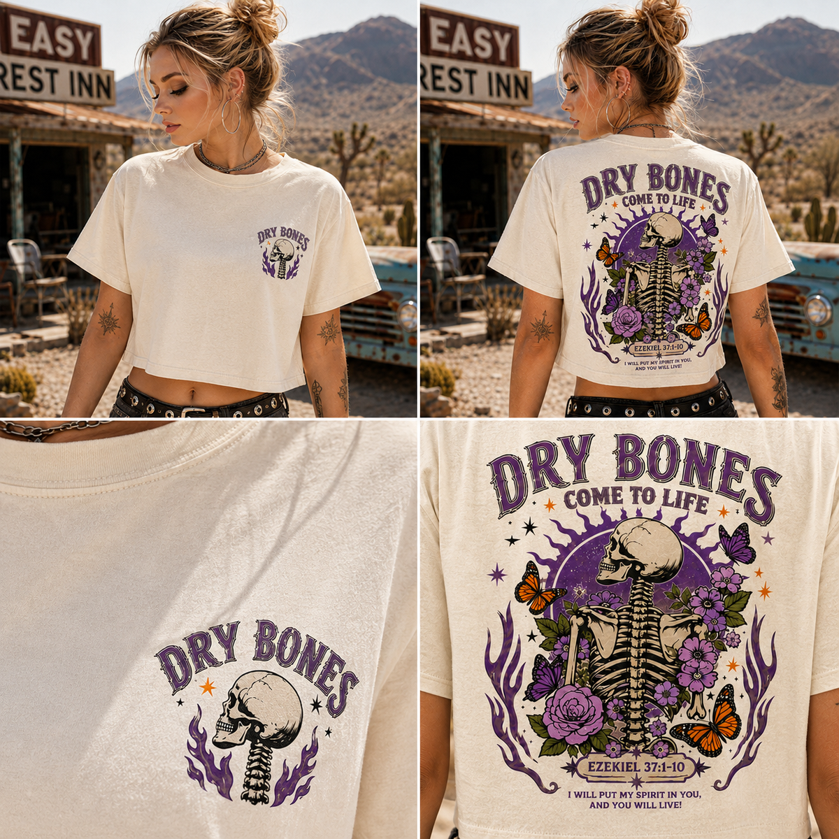Dry Bones Come to Life – Vintage Skeleton Crop Top