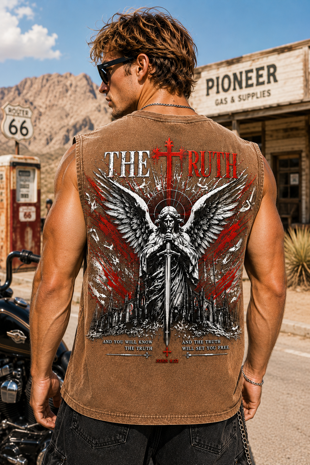 The Truth Angel Washed Black Tank Top