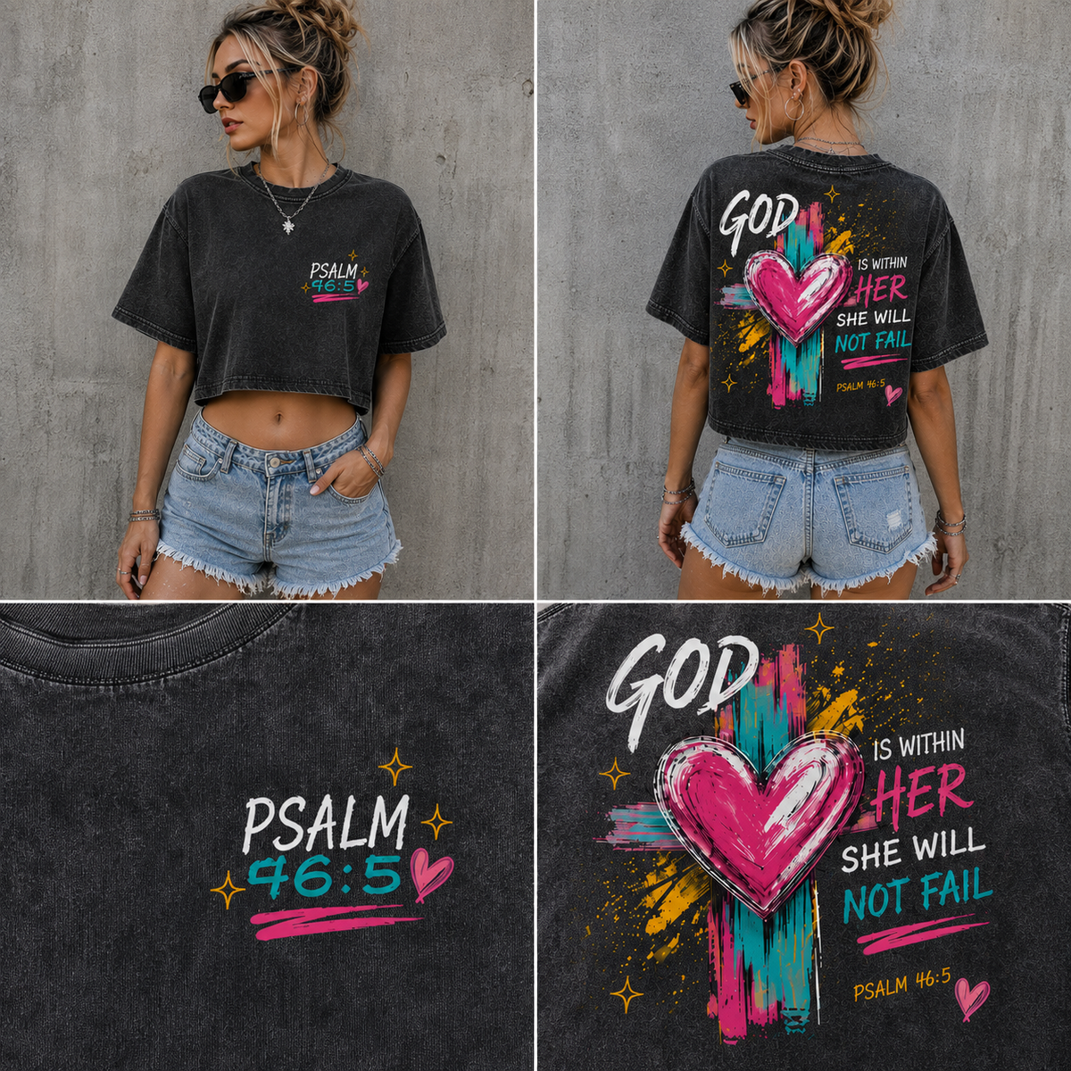 God Is Within Her – Vintage Faith Crop Top