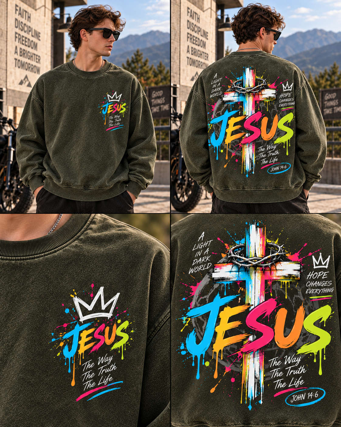 Faith Streetwear – Jesus Vintage Sweatshirt