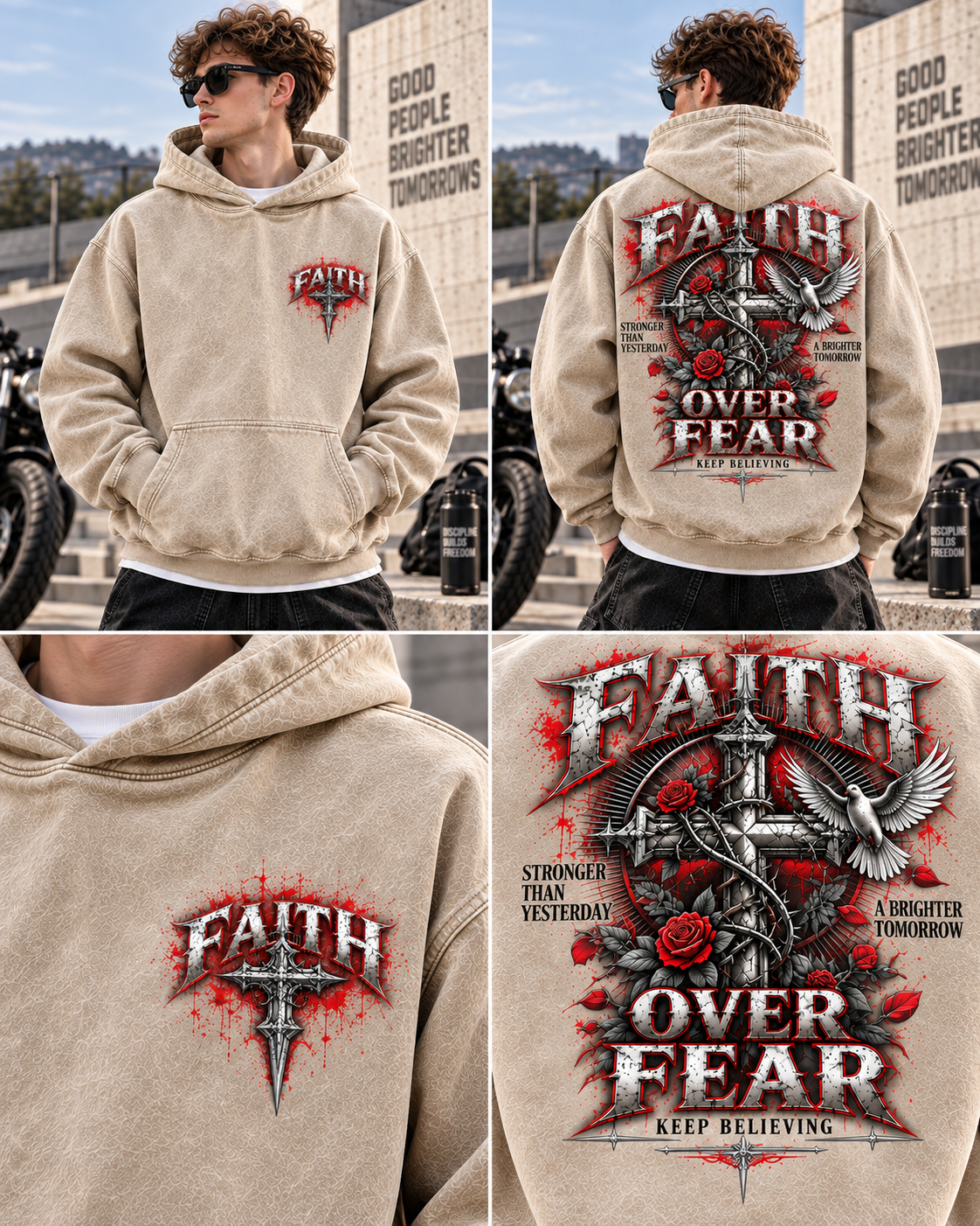 Faith Over Fear – Vintage Graphic Hoodie