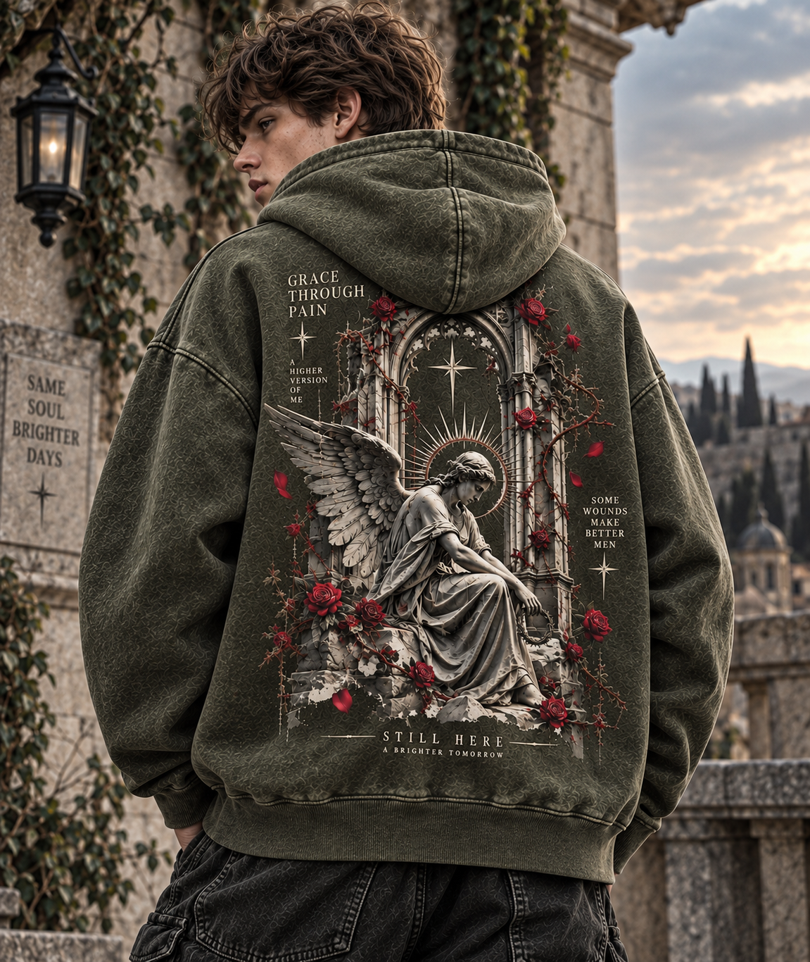 Still Here – Gothic Angel Vintage Hoodie