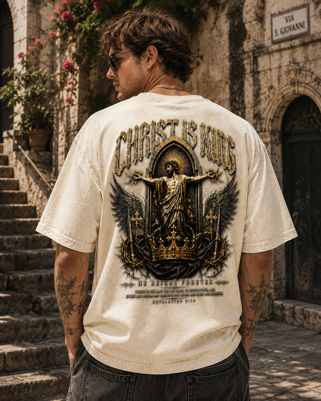 Christ Is King Vintage Graphic Tee