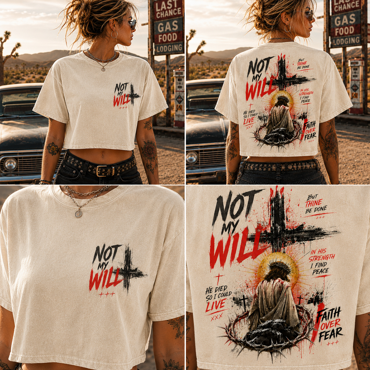 Not My Will – Faith Over Fear Crop Top