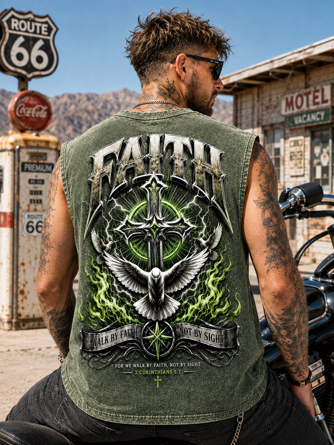 FAITH Washed Black Muscle Tee