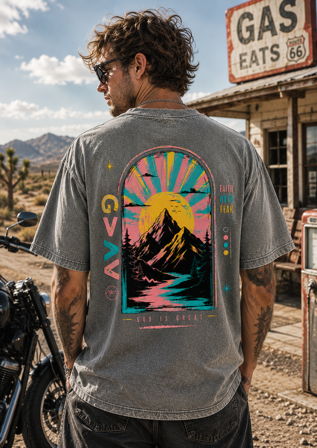 Retro Mountain Faith Graphic Tee