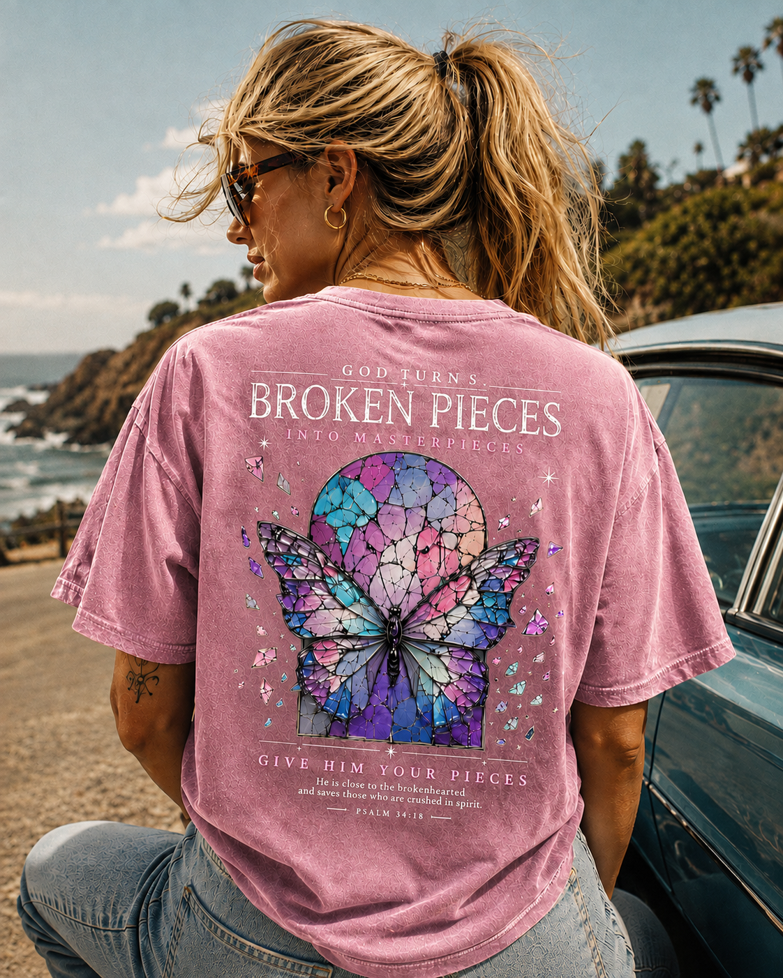 Broken Pieces Vintage Butterfly Graphic Tee