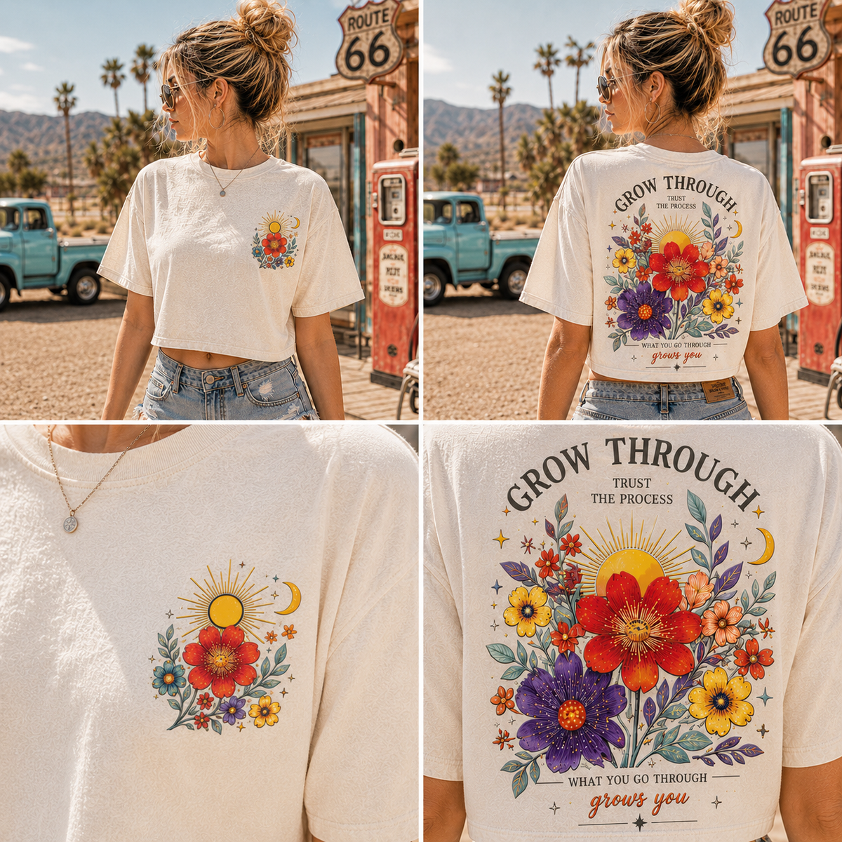 Grow Through Floral Crop Top