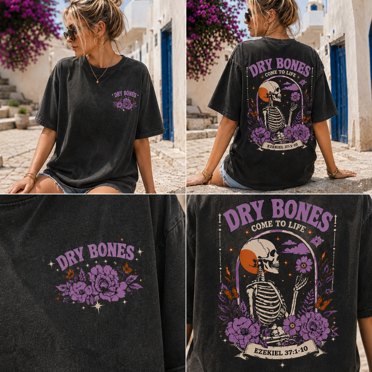 Washed Vintage “Dry Bones” Graphic Tee