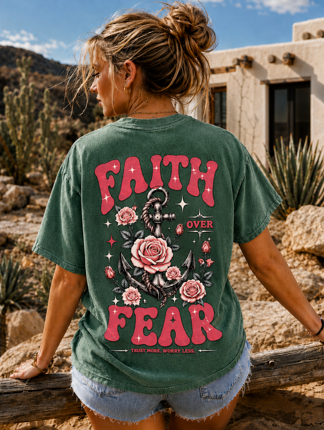 Faith Over Fear Vintage Washed T-Shirt