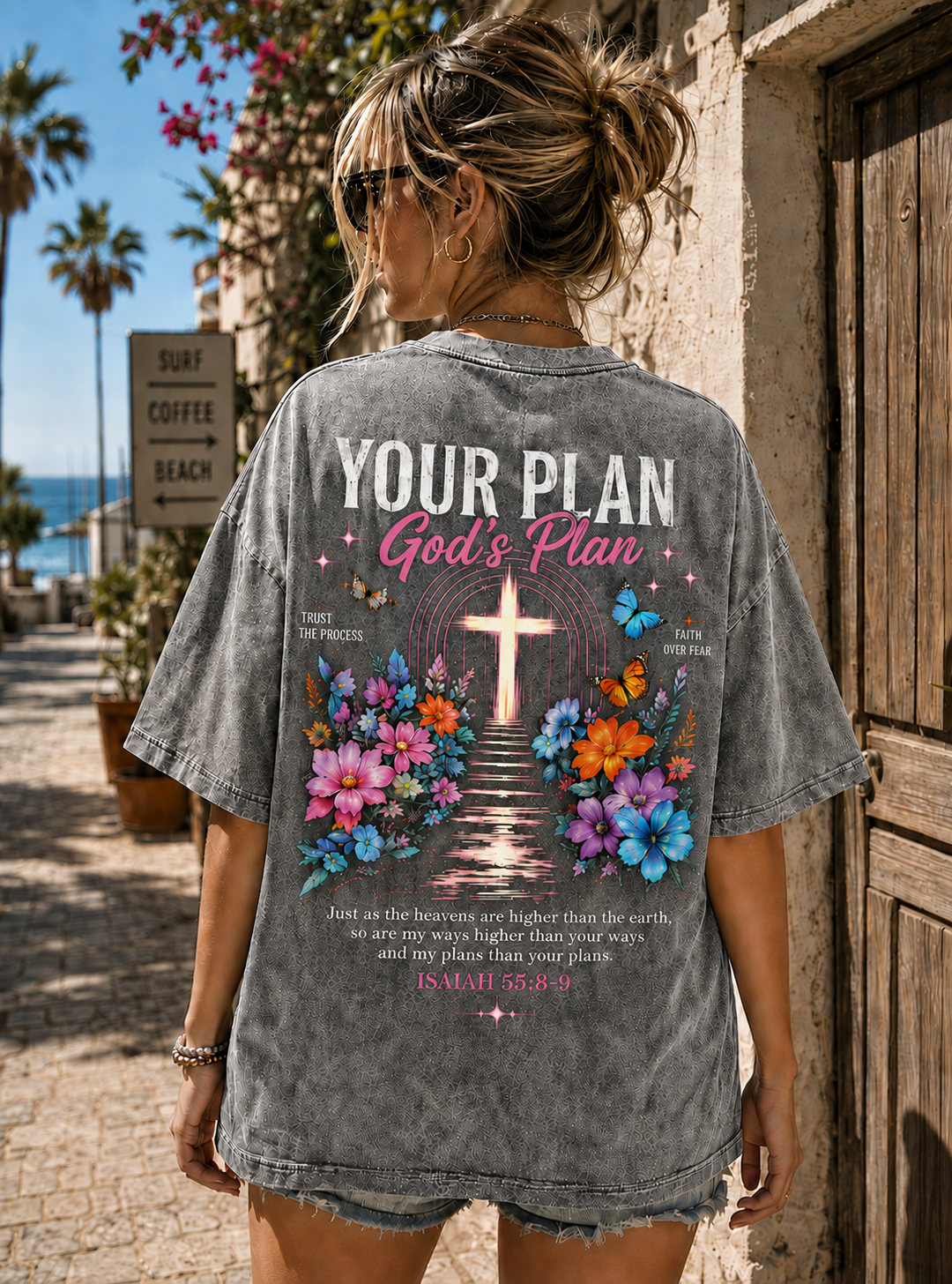 God’s Plan Vintage Graphic Tee – Faith & Cross