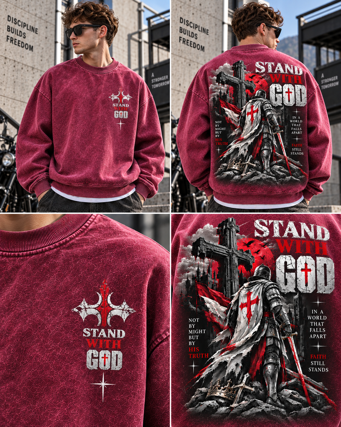 Stand With God – Vintage Crusader Sweatshirt