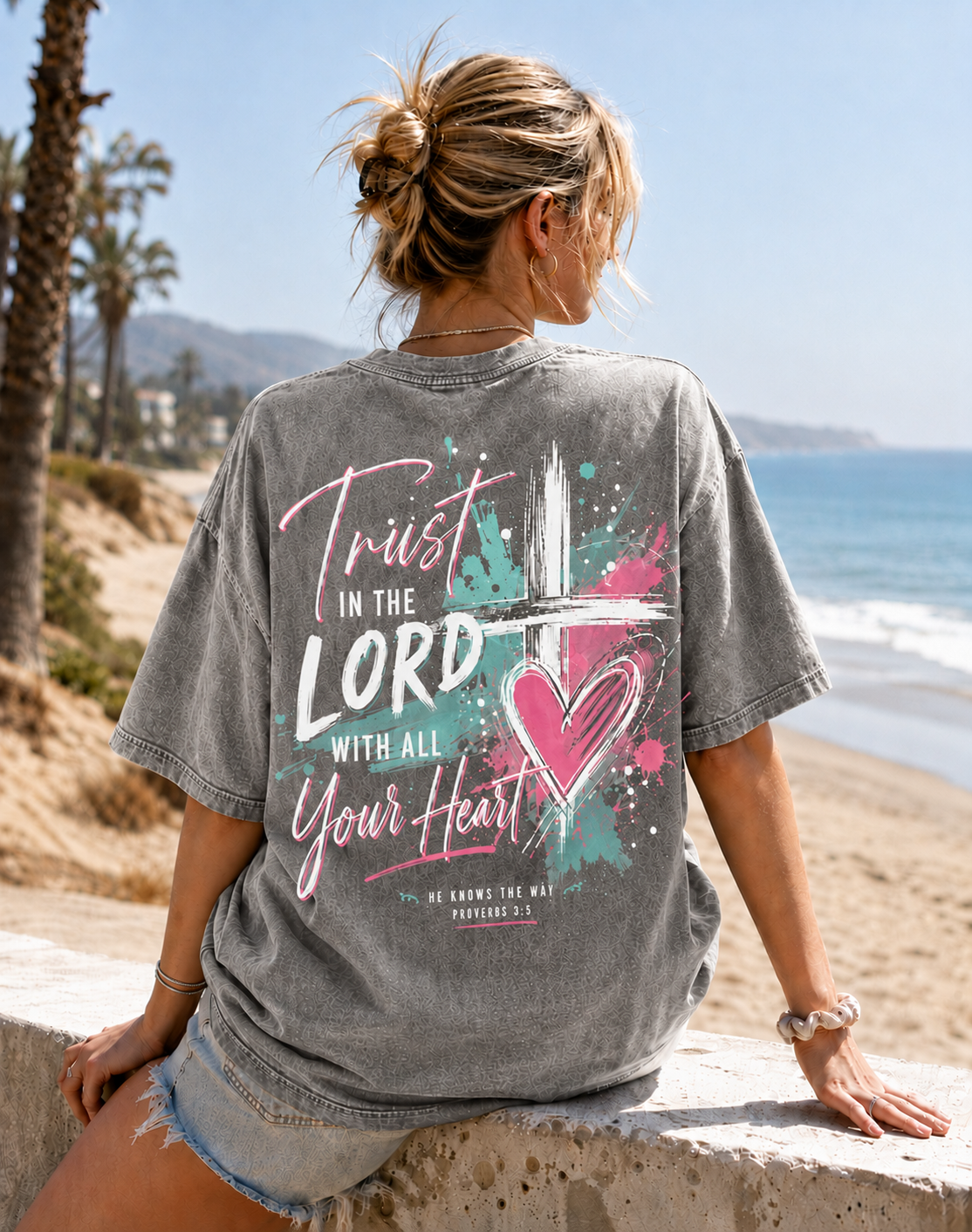 Faith Over Fear Graphic Washed T-Shirt