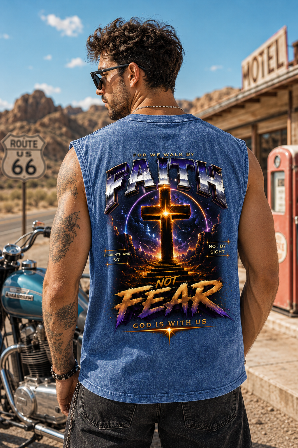 Faith Not Fear – Washed Black Vintage Tank Top