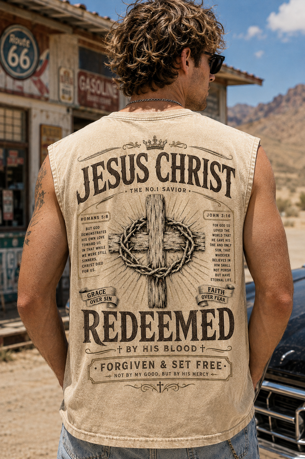 Jesus Christ Redeemed – Vintage Faith Tank Top
