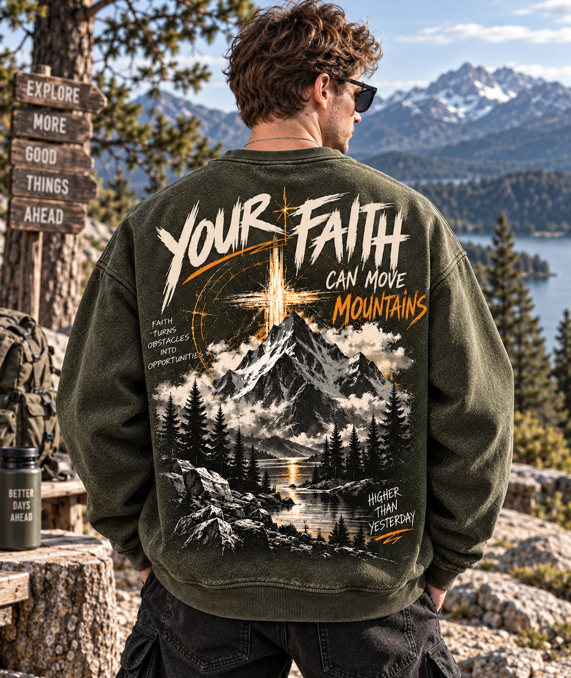 Faith Moves Mountains Vintage Sweatshirt