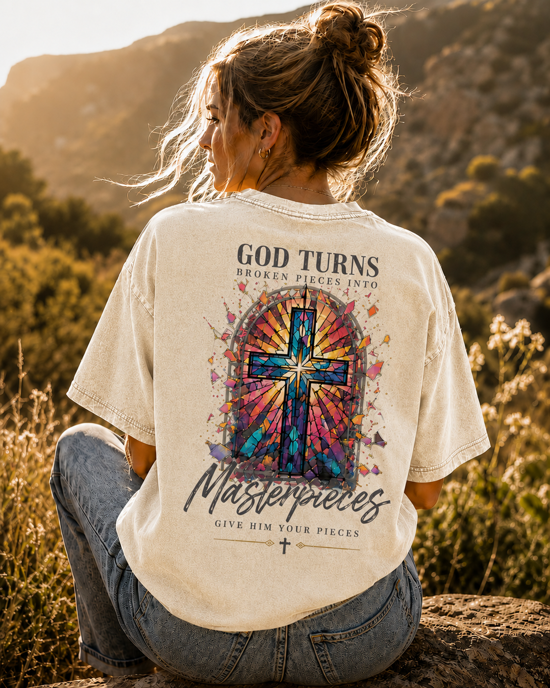 Christian Masterpieces Cross T-Shirt – Vintage Washed Graphic Tee