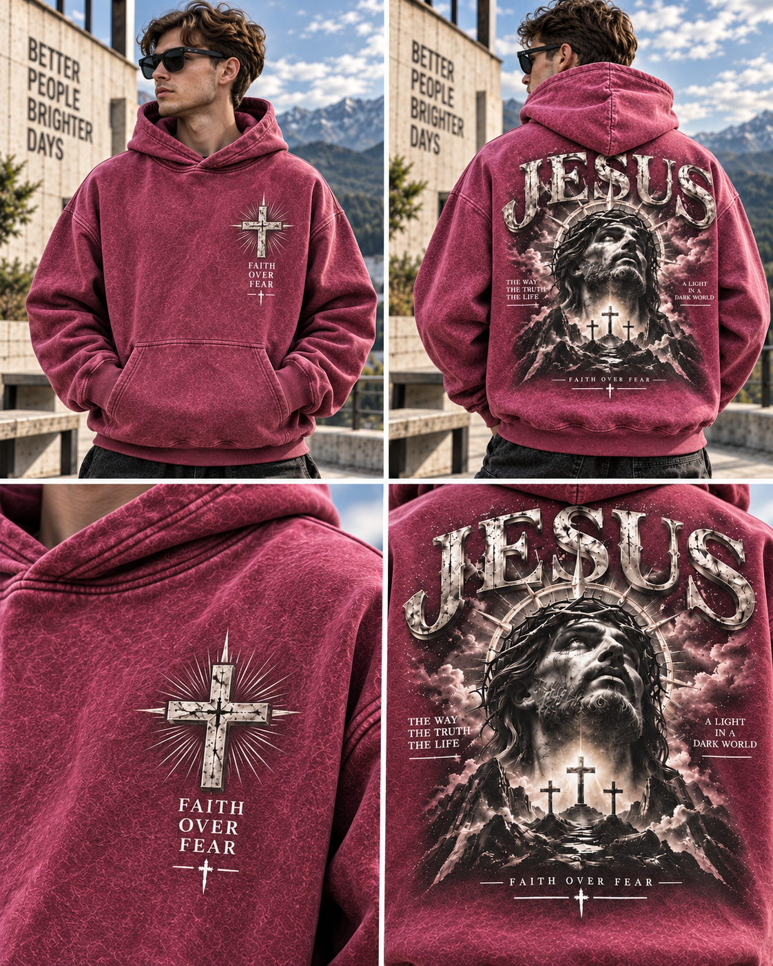 🔥 Jesus Faith Over Fear Vintage Hoodie