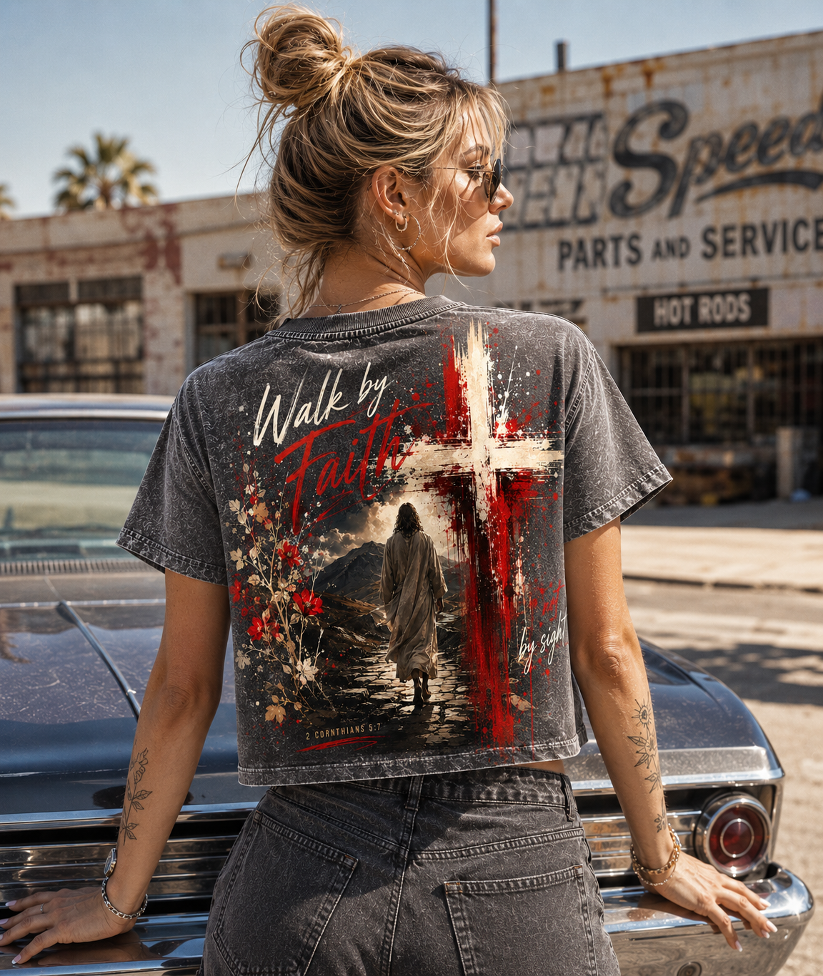 Walk by Faith Vintage Crop Tee