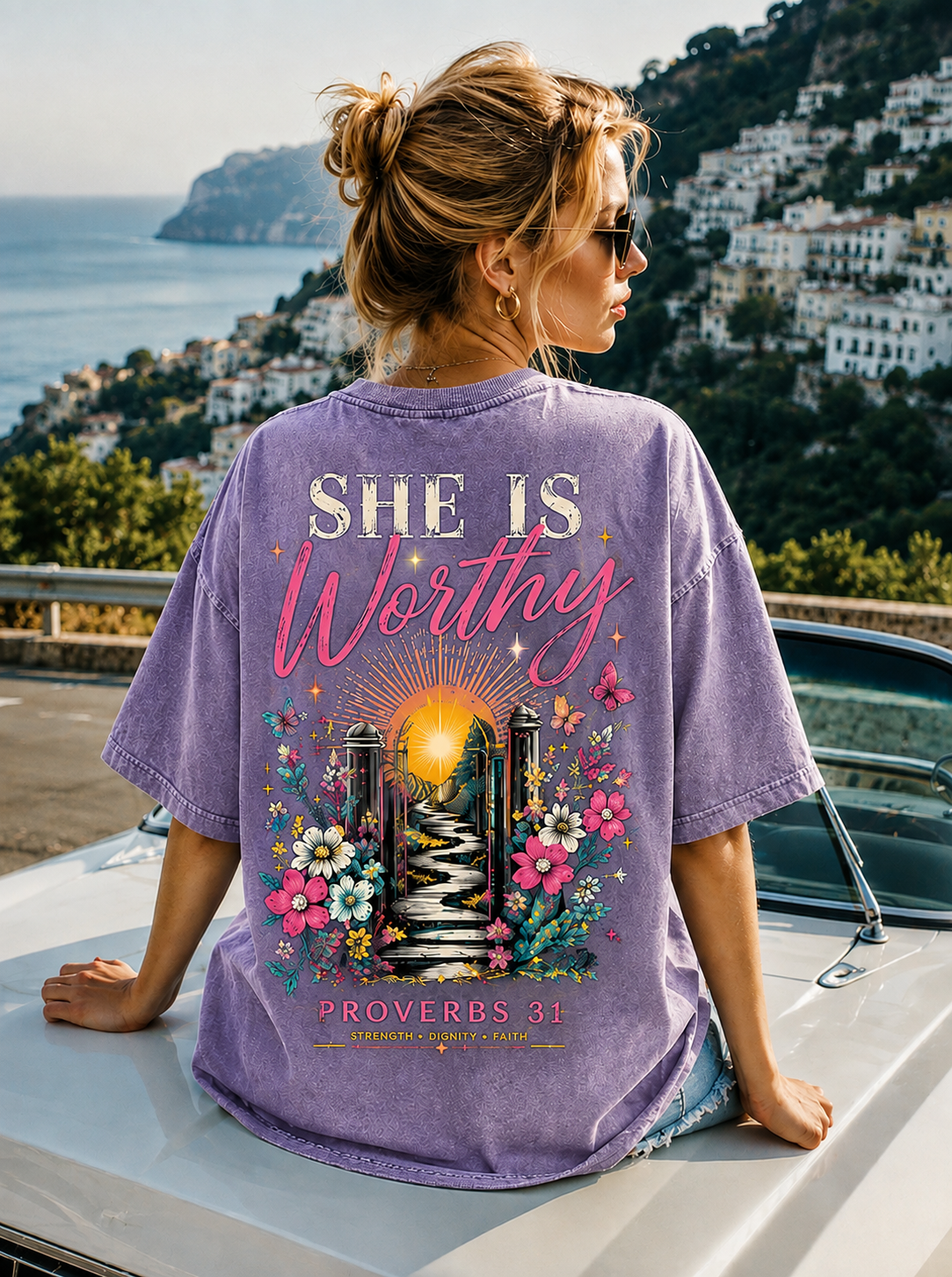 She Is Worthy Tee – Vintage Christian Streetwear