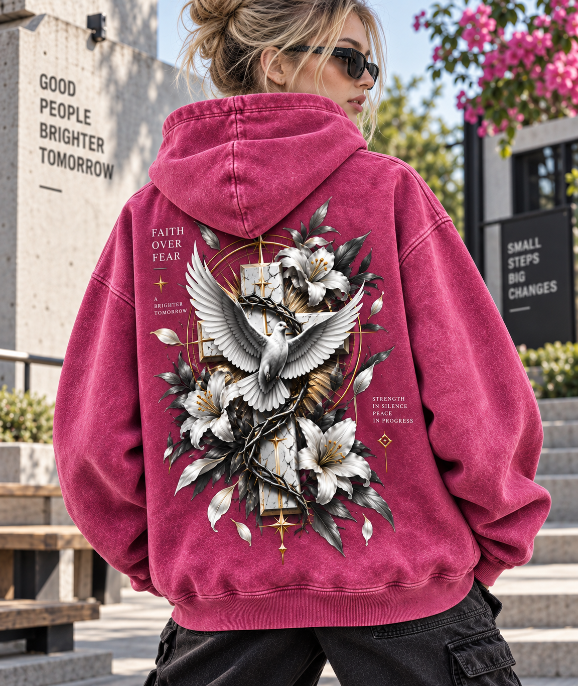Faith Over Fear Vintage Washed Hoodie