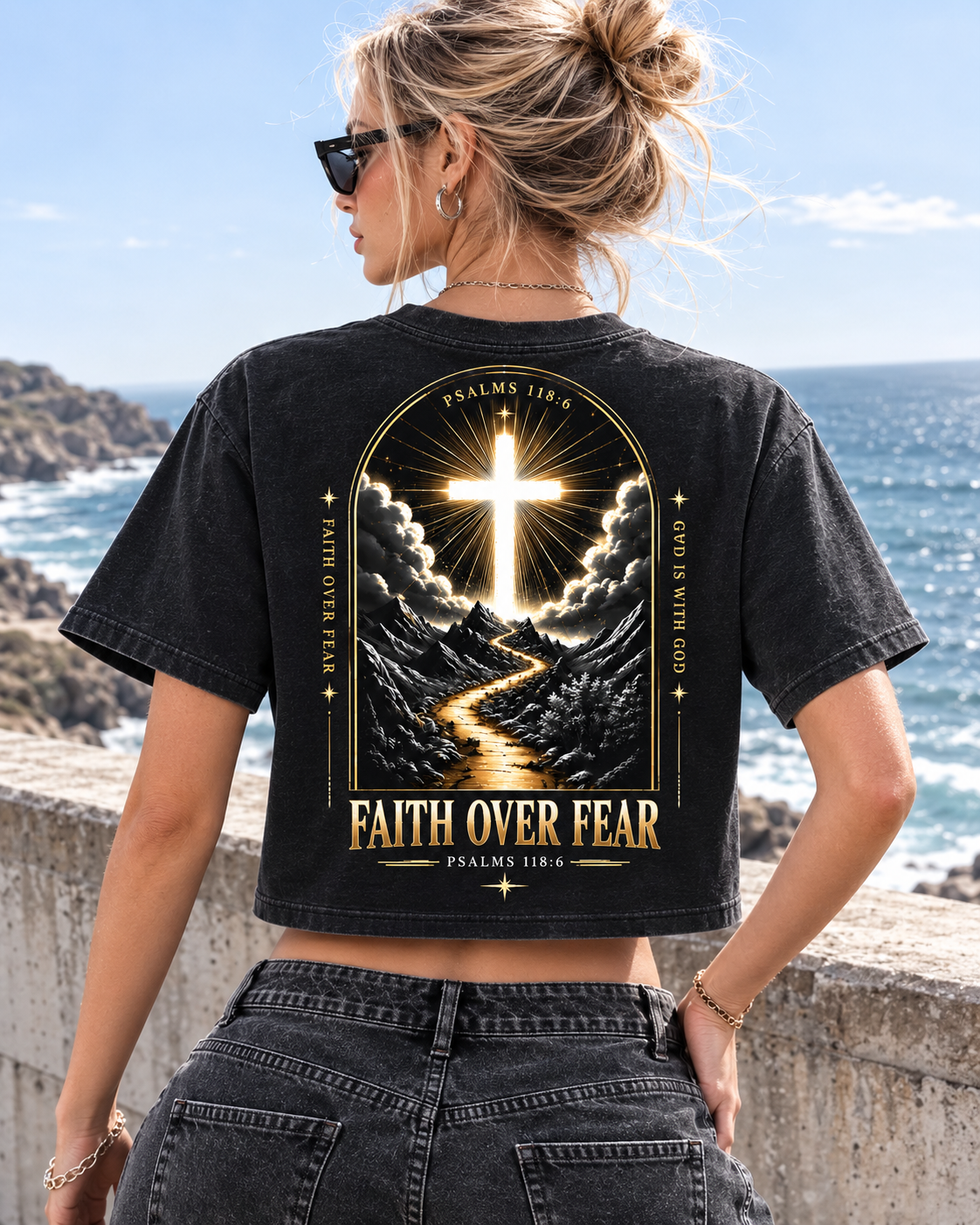 Faith Over Fear – Vintage Faith Crop Top